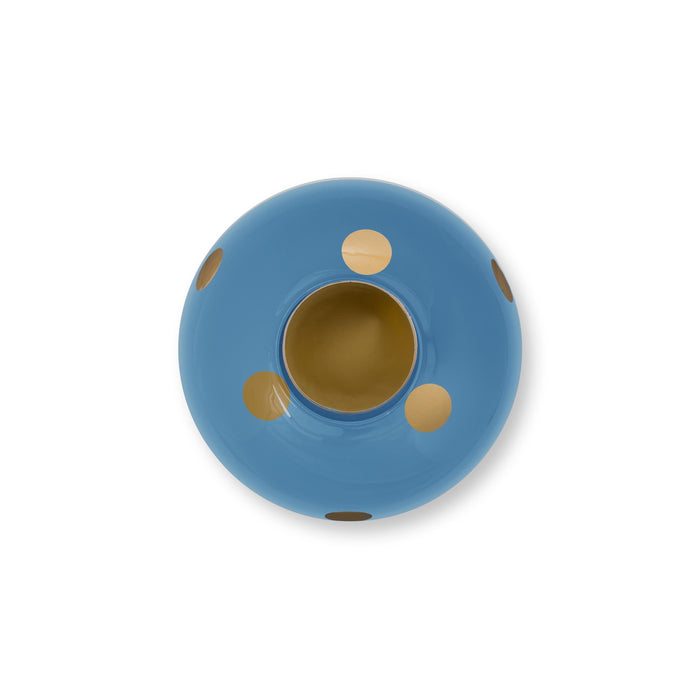 Pip Studio Vaas Dots - Bloemenvaas van Metaal - Blauw| Goud - 23cm