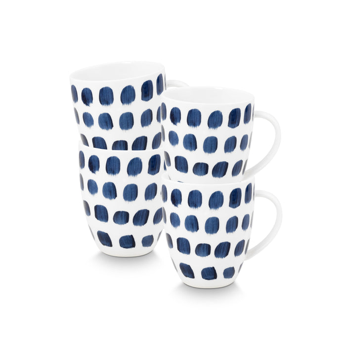 vtwonen Painted Mok met oor - Mokken - Serviesset van 4 - 250ml