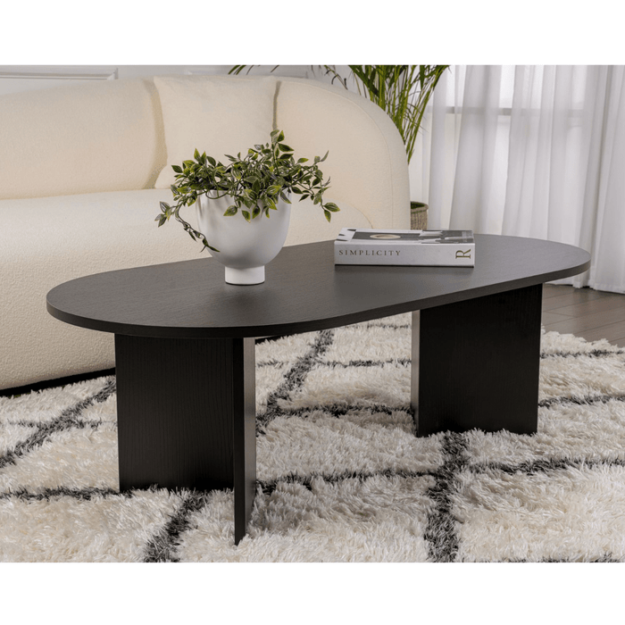 Calicosy - Ovale salontafel B119 cm - IRIS - Zwart Eikenlook