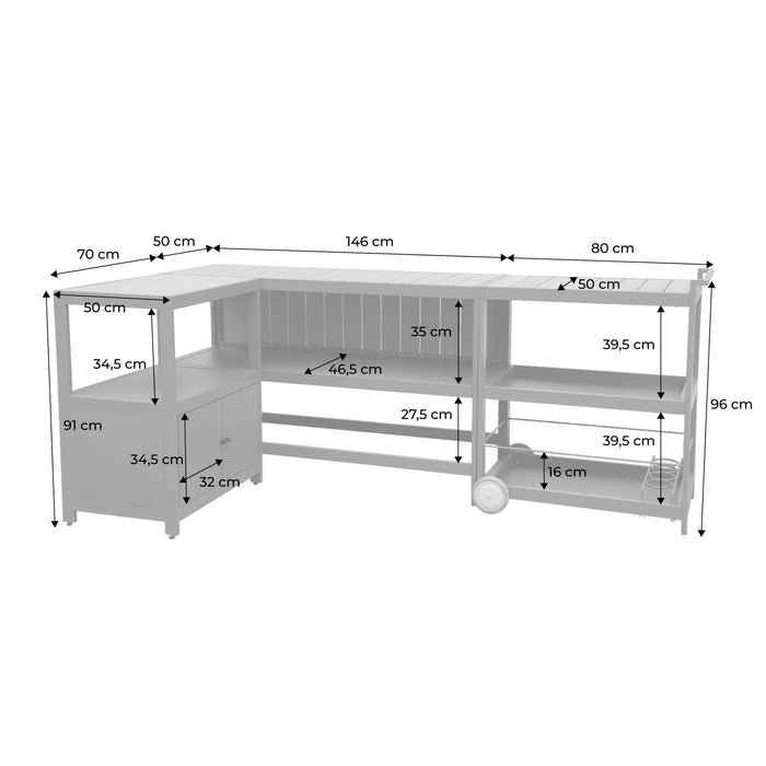 sweeek - Buitenkeuken met 3 aluminium modules