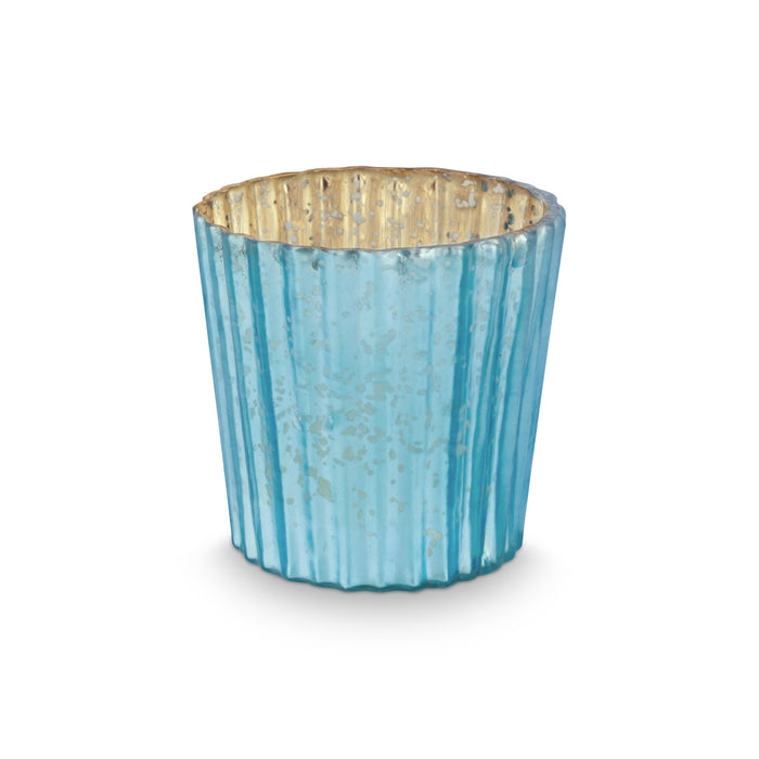 Pip Studio Waxinelichthouders Set van 4 - van Glas - Blauw - 7x7cm
