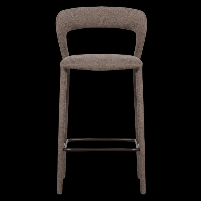 WOOOD Noble Barstoel - Geweven Stof - Taupe - 95x48x52