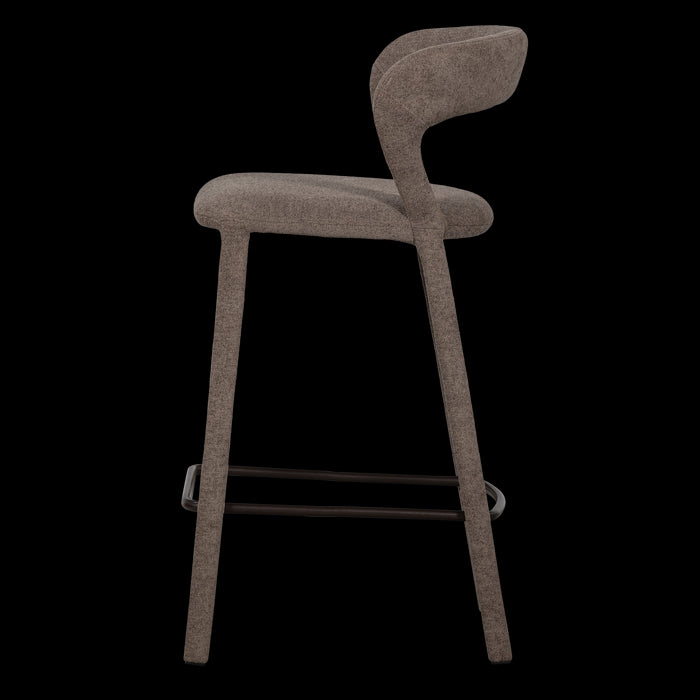 WOOOD Noble Barstoel - Geweven Stof - Taupe - 95x48x52