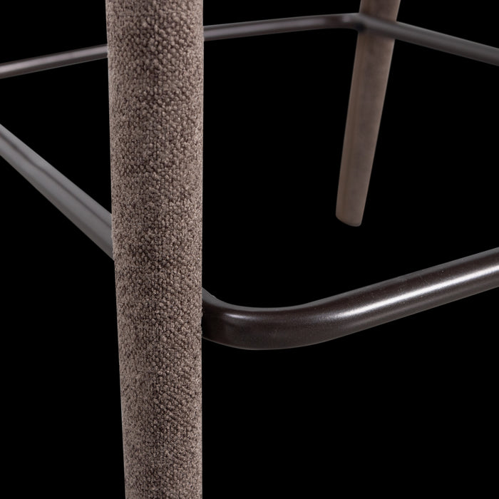 WOOOD Noble Barstoel - Geweven Stof - Taupe - 95x48x52