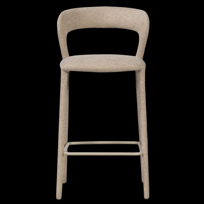 WOOOD Noble Barstoel - Geweven Stof - Zand - 95x48x52