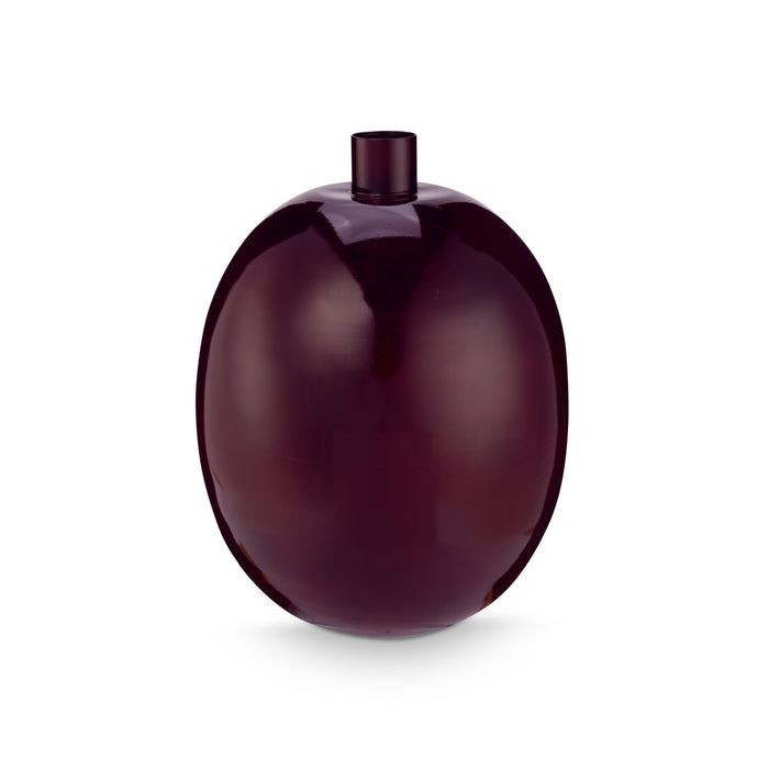vtwonen Vaas - Bloemenvaas van Metaal - Burgundy - 27x35cm