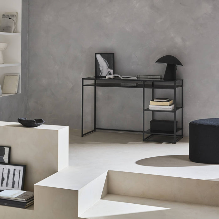 sweeek - Bureau met 2 planken in zwart metaal, 120 CM