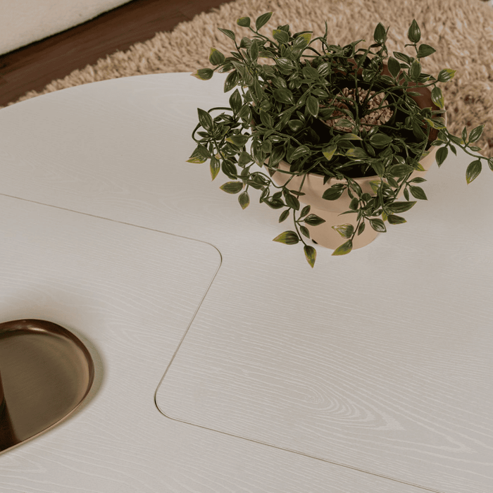 Calicosy - Set van 2 Salontafels MOIRA - B90 cm - WIt Houtlook