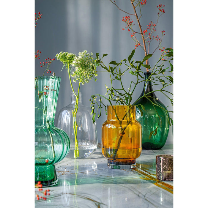 vtwonen Vaas - Bloemenvaas van Glas - Groen - 26x45cm