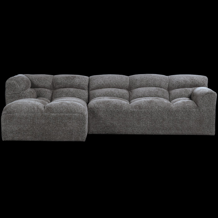 WOOOD Tibas Chaise Longue Bank Links - Geweven Stof - Grijs