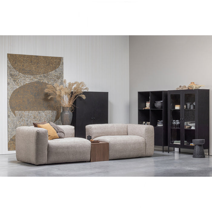 WOOOD Xam Open Kast - Grenen - Zwart - 155x107x39