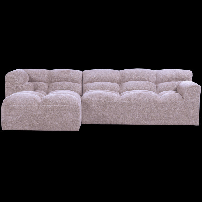 WOOOD Tibas Chaise Longue Bank Links - Geweven Stof - Warm Lila