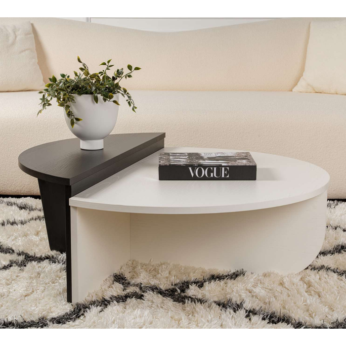 Calicosy - Set van 2 salontafels B90 cm - ORION - Wit & Zwart