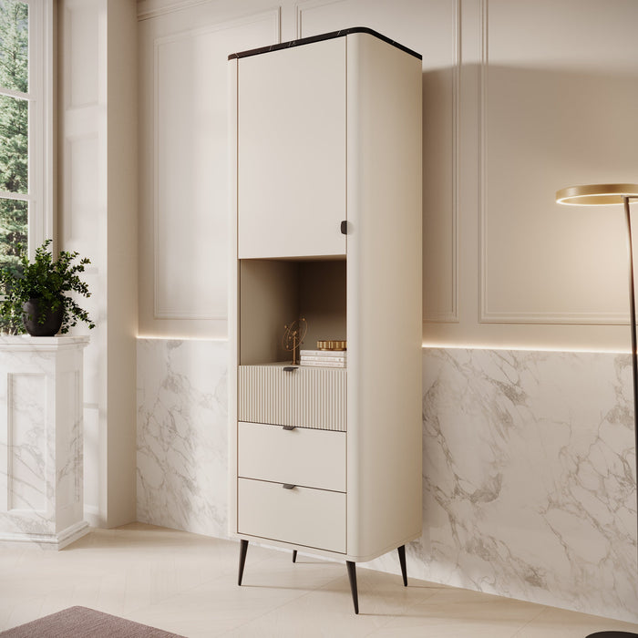 Meubella - Vitrinekast Mace - Beige - 60 cm