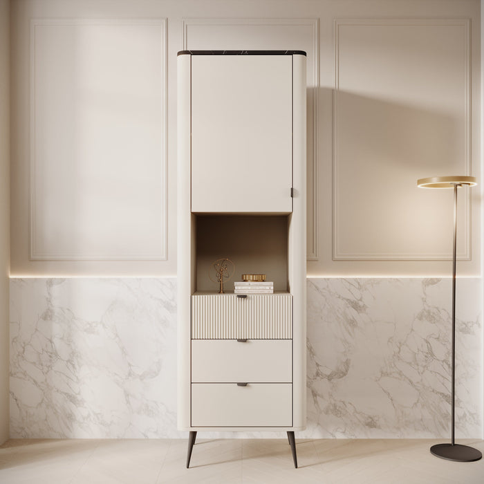 Meubella - Vitrinekast Mace - Beige - 60 cm