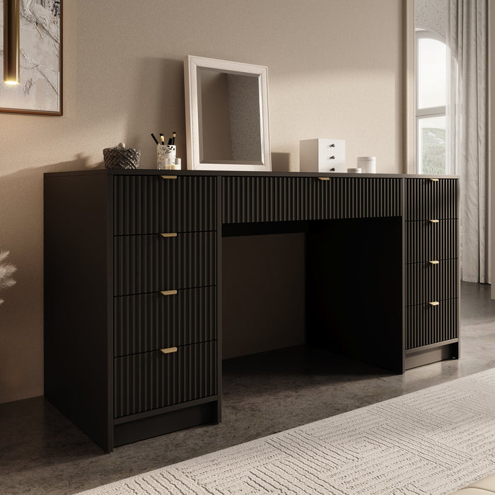 Meubella - Kaptafel Tavares 2 - Zwart - 154 cm