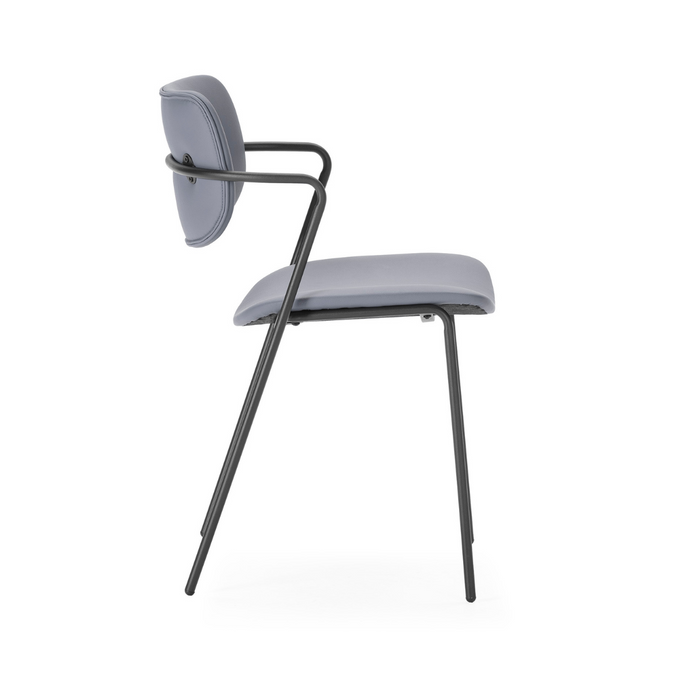 Calicosy - Set 2 stoelen MAIKA - L49 cm - Zwart metaal