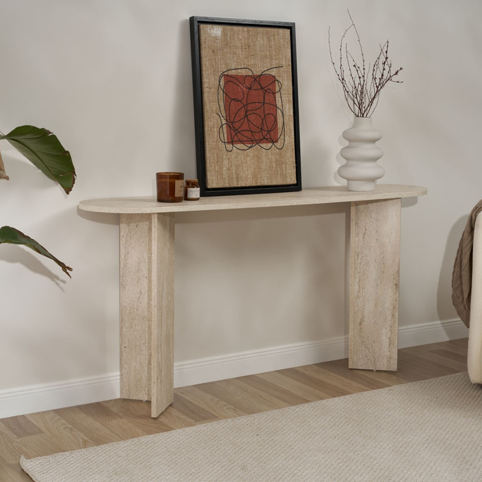 Calicosy - Sidetable SIRA - L150 cm - Travertijneffect