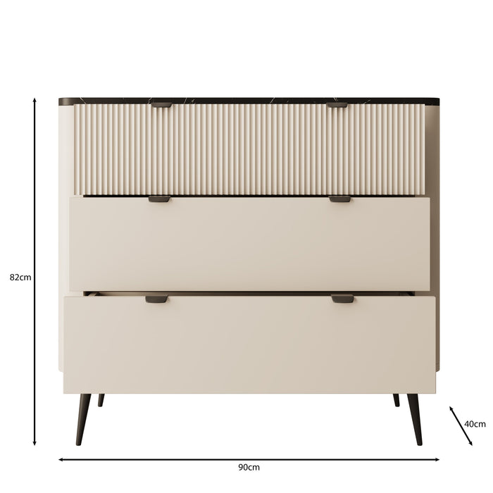 Meubella - Ladekast Mace - Beige - 90 cm