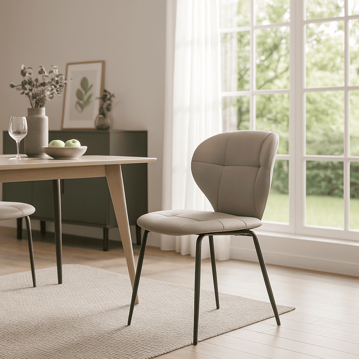 Calicosy - Set 2 stoelen MAURA - L50 cm - Zwart metaal