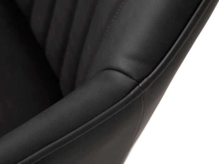 Giga Living - Eetkamerstoel Grijs PU Leer - Nolan Stripe - Set van 2