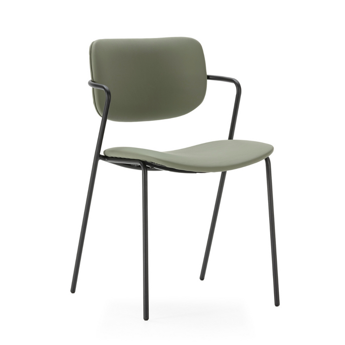 Calicosy - Set 2 stoelen MAIKA - L49 cm - Zwart metaal