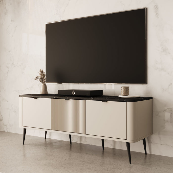 Meubella - TV-Meubel Mace - Beige - 130 cm