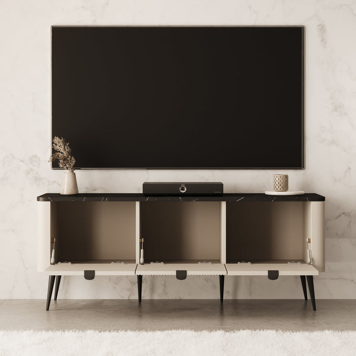 Meubella - TV-Meubel Mace - Beige - 130 cm