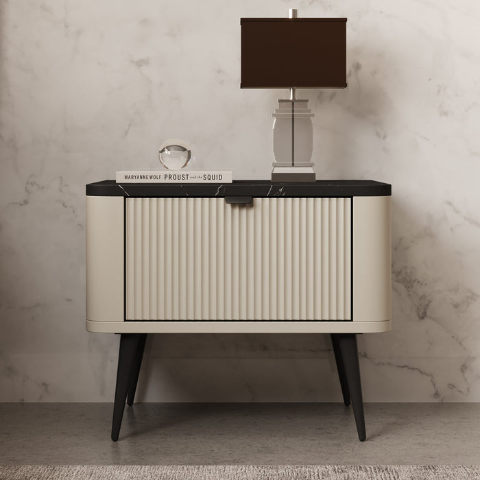 Meubella - Nachtkastje Mace - Beige - 50 cm