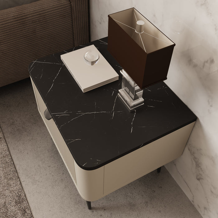 Meubella - Nachtkastje Mace - Beige - 50 cm