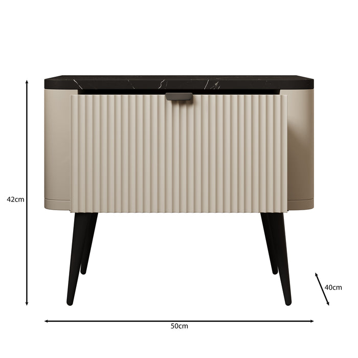 Meubella - Nachtkastje Mace - Beige - 50 cm