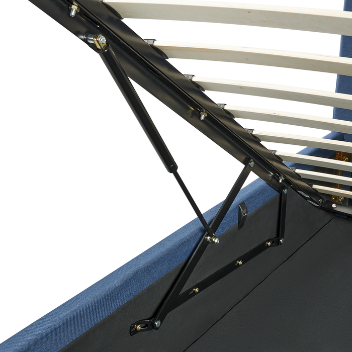 Beliani-DREUX-Bed met opbergruimte-Blauw-180 x 200 cm-Polyester