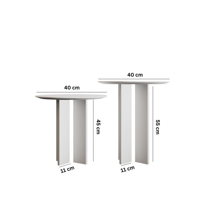 Calicosy - Set 2 ronde bijzettafels LEO - H45 | H55 cm