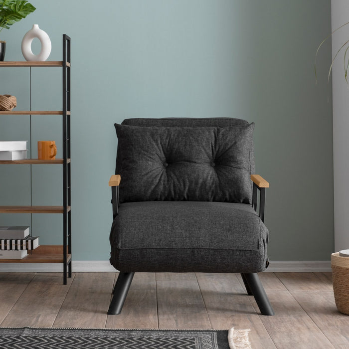 Calicosy - Slaapfauteuil SANDO - B67 cm - Donkergrijs