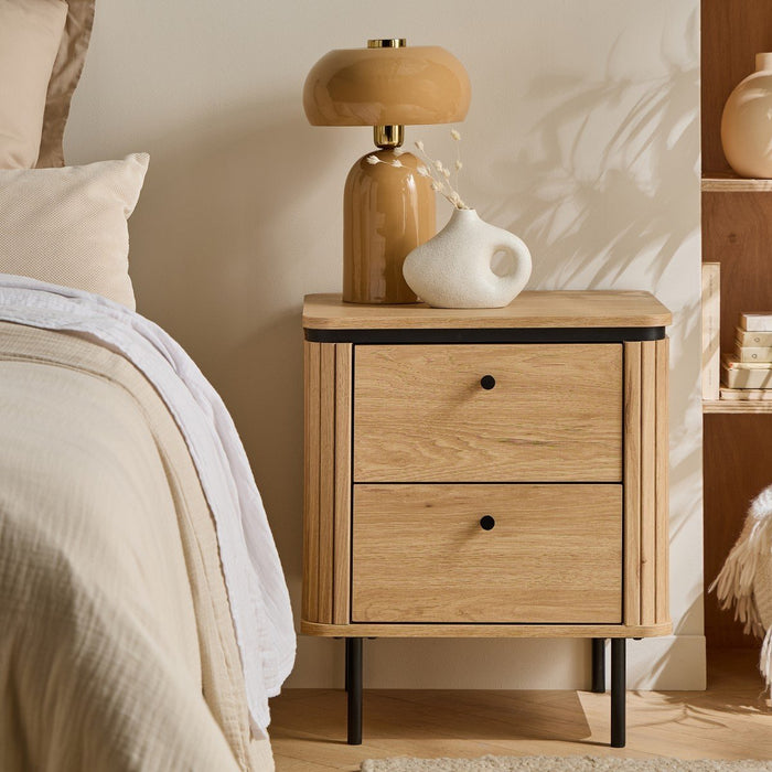 Calicosy - Lameller Nachtkastje MALAGA - H55 cm - Eikenlook