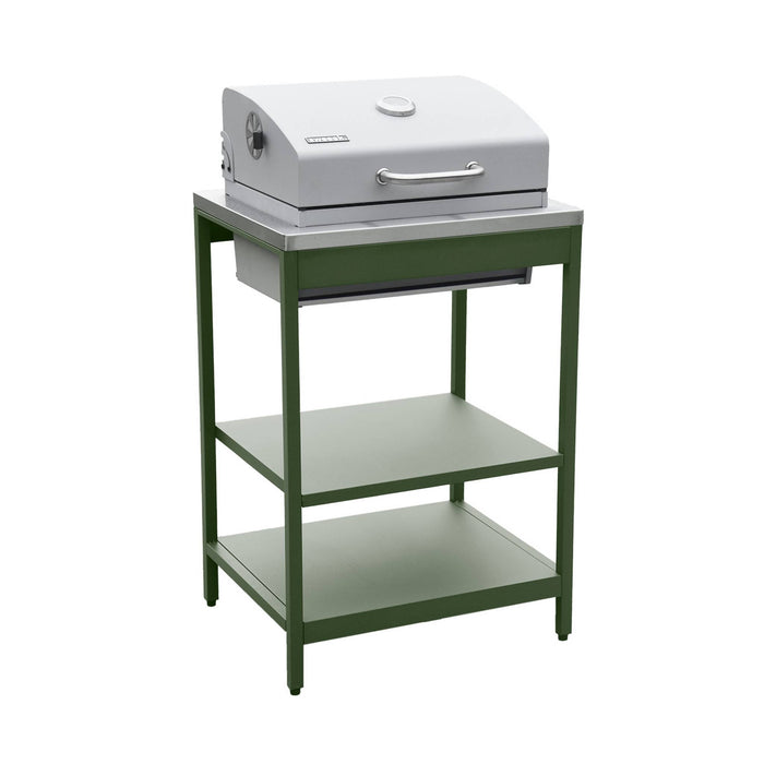 sweeek - Buitenkeuken 3 modules roestvrij staal met houtskoolbarbecue