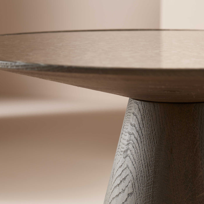 Signature - Salontafel MAFRA - L70 cm - Eiken en blauwe steen