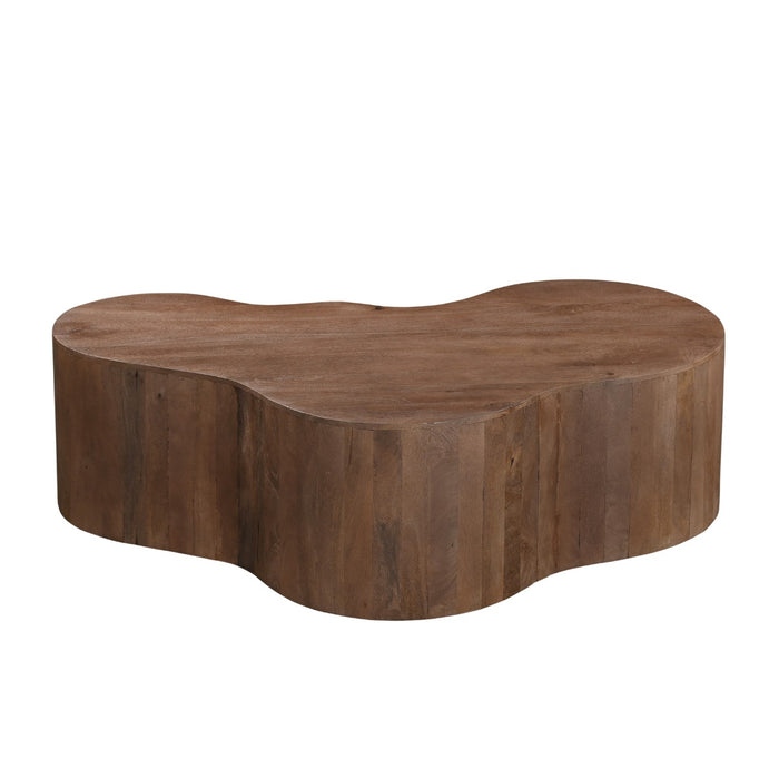 Giga Meubel - Salontafel Donkerbruin Organisch - 129x84x36cm - Moos
