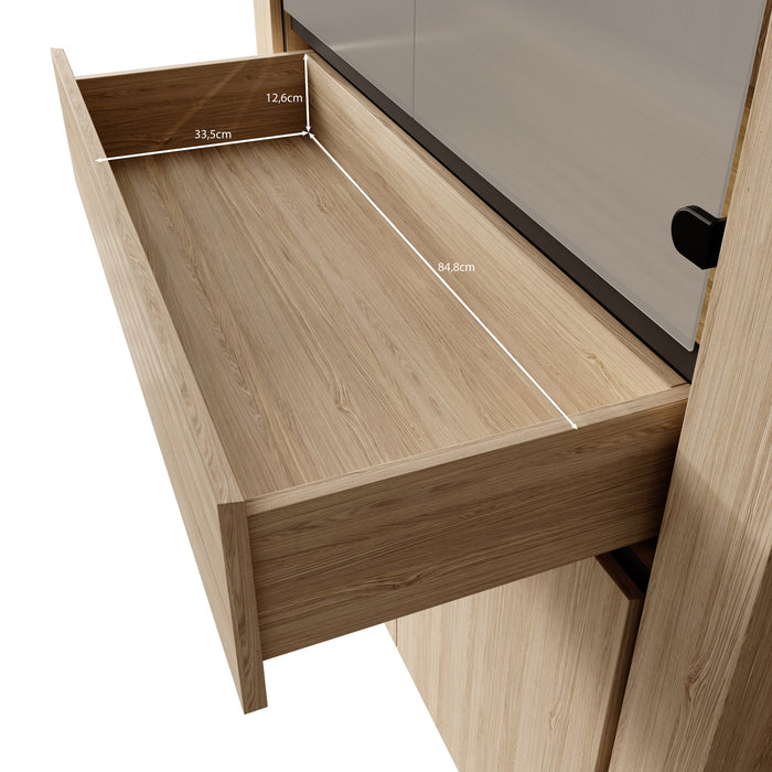 Meubella - Cayuga - Buffetkast - Eiken - 113x41x185 cm