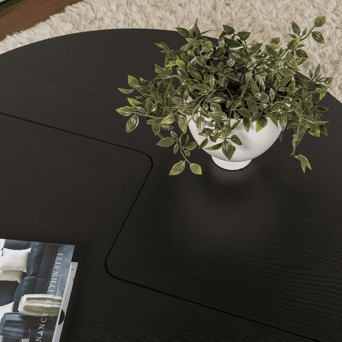 Calicosy - Set van 2 Salontafels MOIRA - B90 cm - Zwart Houtlook