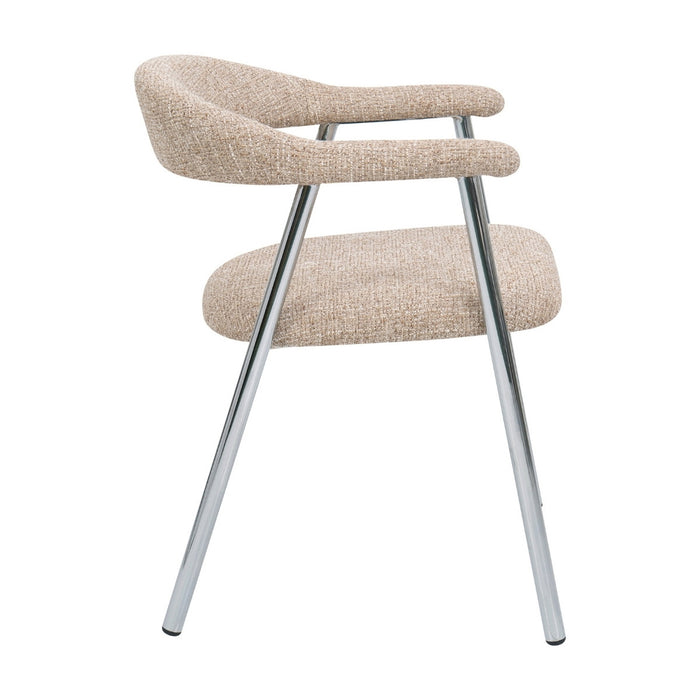 DÉJA Living - Eetkamerstoel - Taupe|Chrome - Sorø - Set van 2