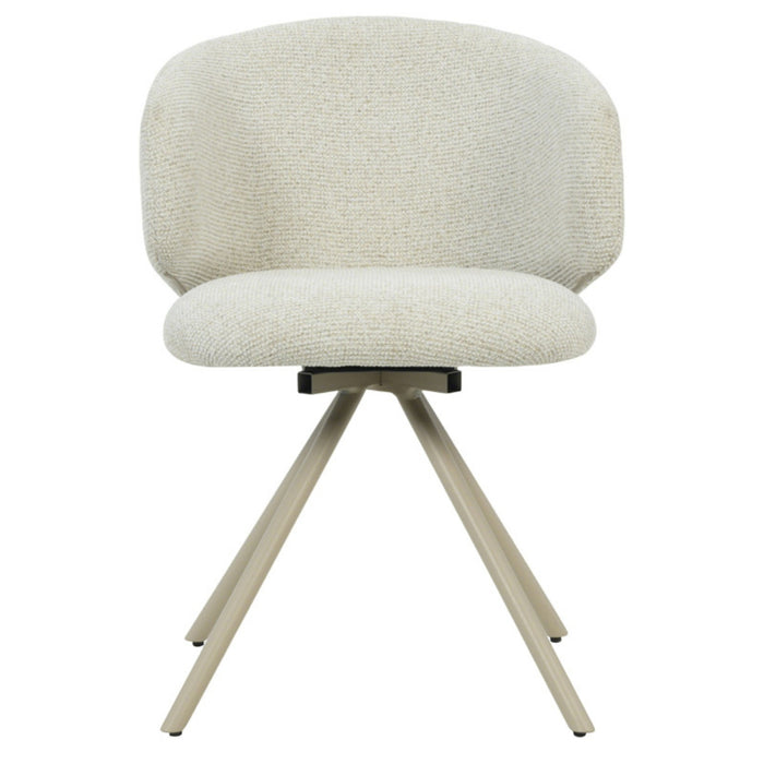 DÉJA Living - DÉJA Eetkamerstoel Sueca Beige Draaibaar - Set van 2
