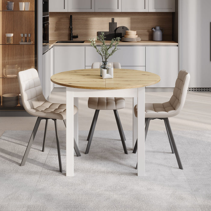 Meubella - South - Eetkamertafel - Eiken|Wit