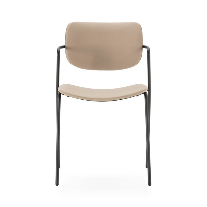 Calicosy - Set 2 stoelen MAIKA - L49 cm - Zwart metaal