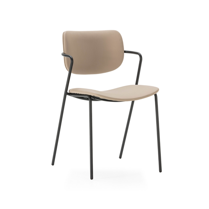 Calicosy - Set 2 stoelen MAIKA - L49 cm - Zwart metaal