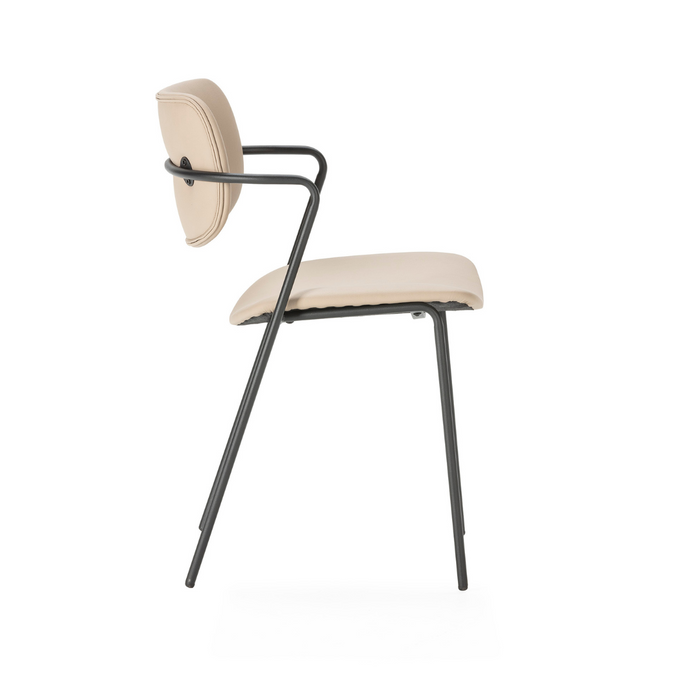 Calicosy - Set 2 stoelen MAIKA - L49 cm - Zwart metaal