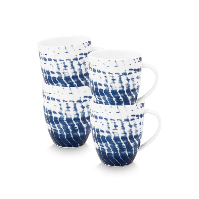 vtwonen Tie-Dye Mok met oor - Mokken - Serviesset van 4 - 275ml