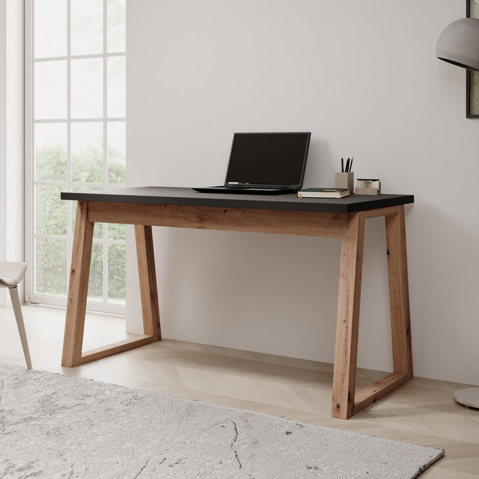 Meubella - Ithaca - Bureau - Zwart - 135x65 cm