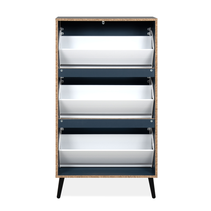 Calicosy - Schoenenkast VIGO - B70 cm - Alby blauw | zwart