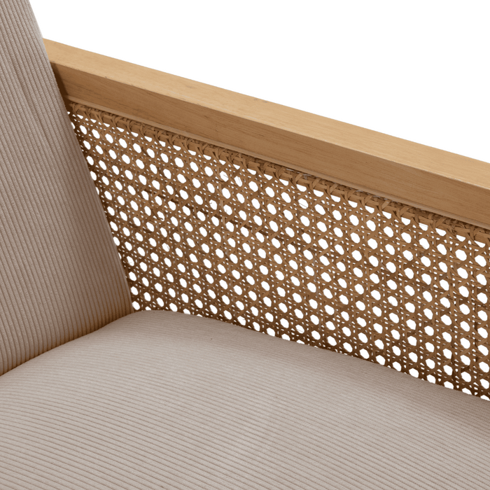 Calicosy - Fauteuil DEBRA - L68 cm - Houten en rotan poten